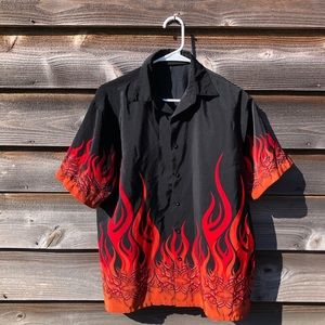 Flame skater button up